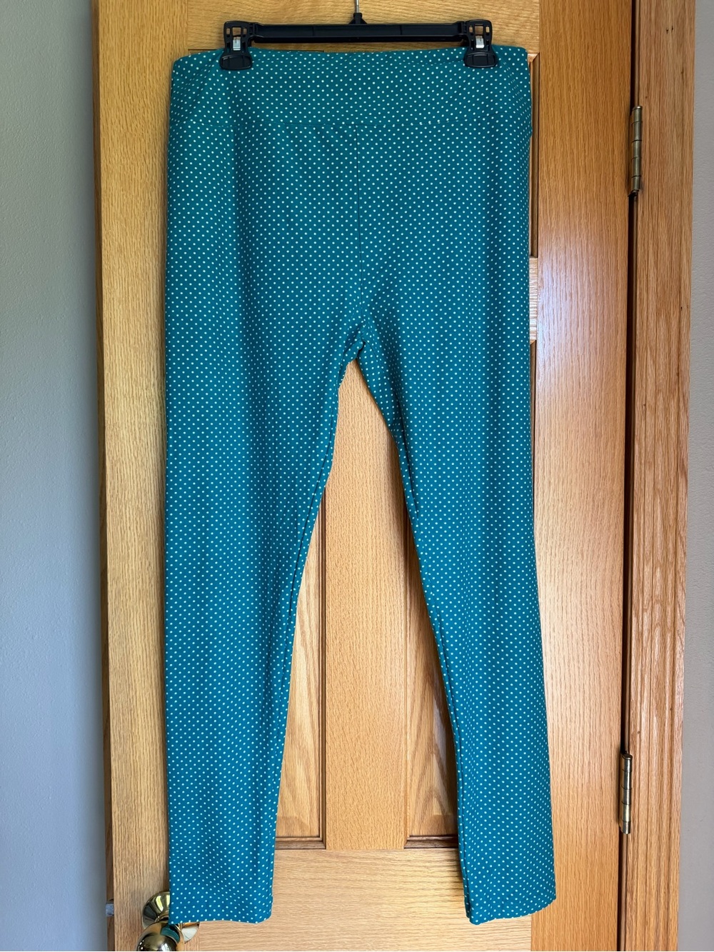 LuLaRoe Teal Polka Dot Leggings Tall & Curvy TC Buttery Soft Stretch Yoga Pants
